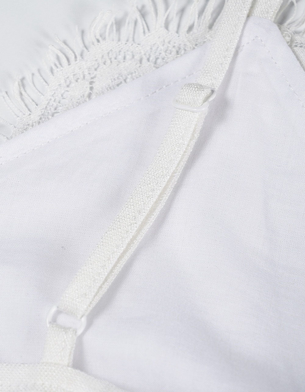 Women’s White Lace Trim Sleeveless Camisole Top