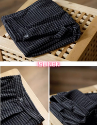 Women Winter Loose Fit Plaid Straight Trousers