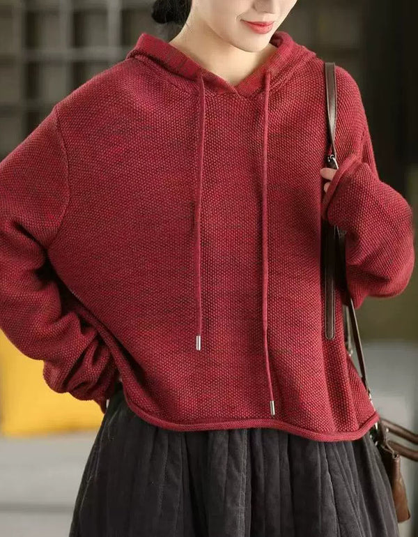 Women’s Autumn Casual Knit Hooded Sweater