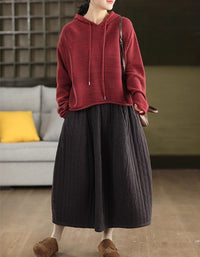 Suéter informal de punto con capucha de otoño para mujer