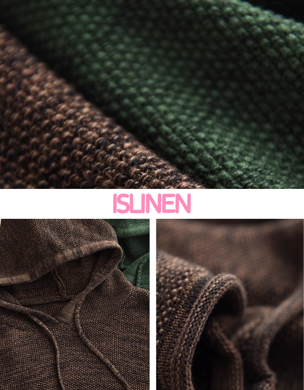 Suéter informal de punto con capucha de otoño para mujer