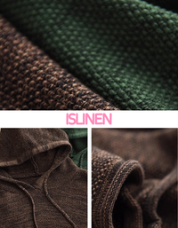 Suéter informal de punto con capucha de otoño para mujer