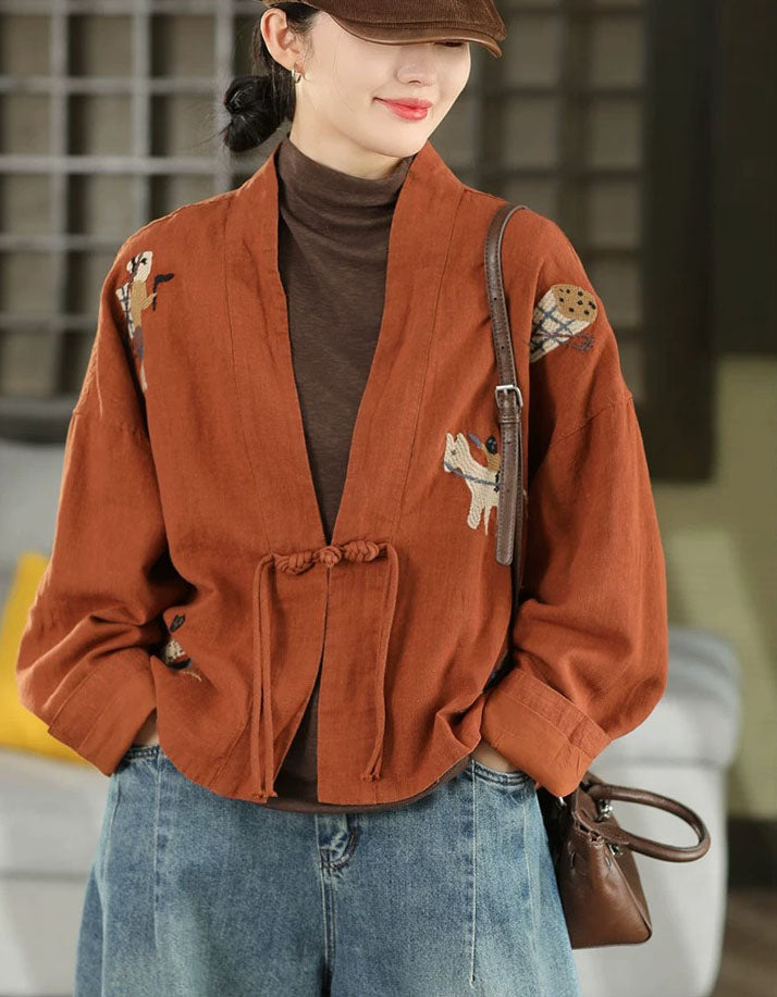 Vintage Style Women's Embroidered Kimono Jacket