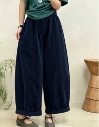 Retro olive green corduroy pants for autumn winter outfits