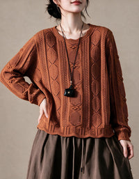 Women's vintage purple sweater casual autumn outfit