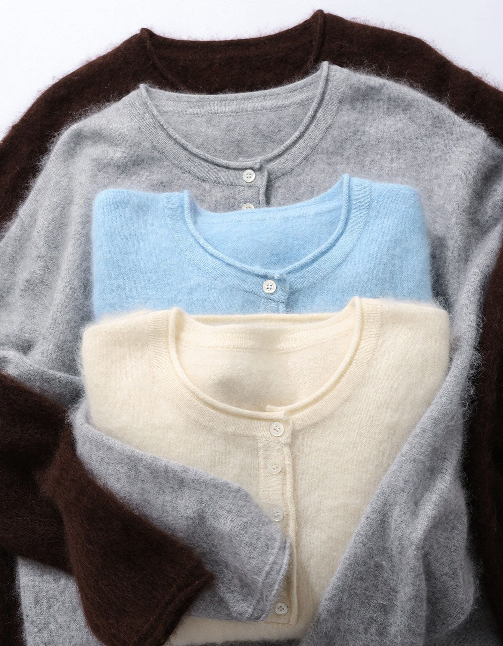 Women’s Cozy Brown Pullover Sweater with Button Detail