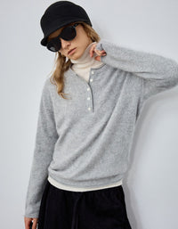 Women's Casual Loose Hooded Knit Top with Front Pocket