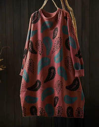 Women’s relaxed fit paisley sweater dress