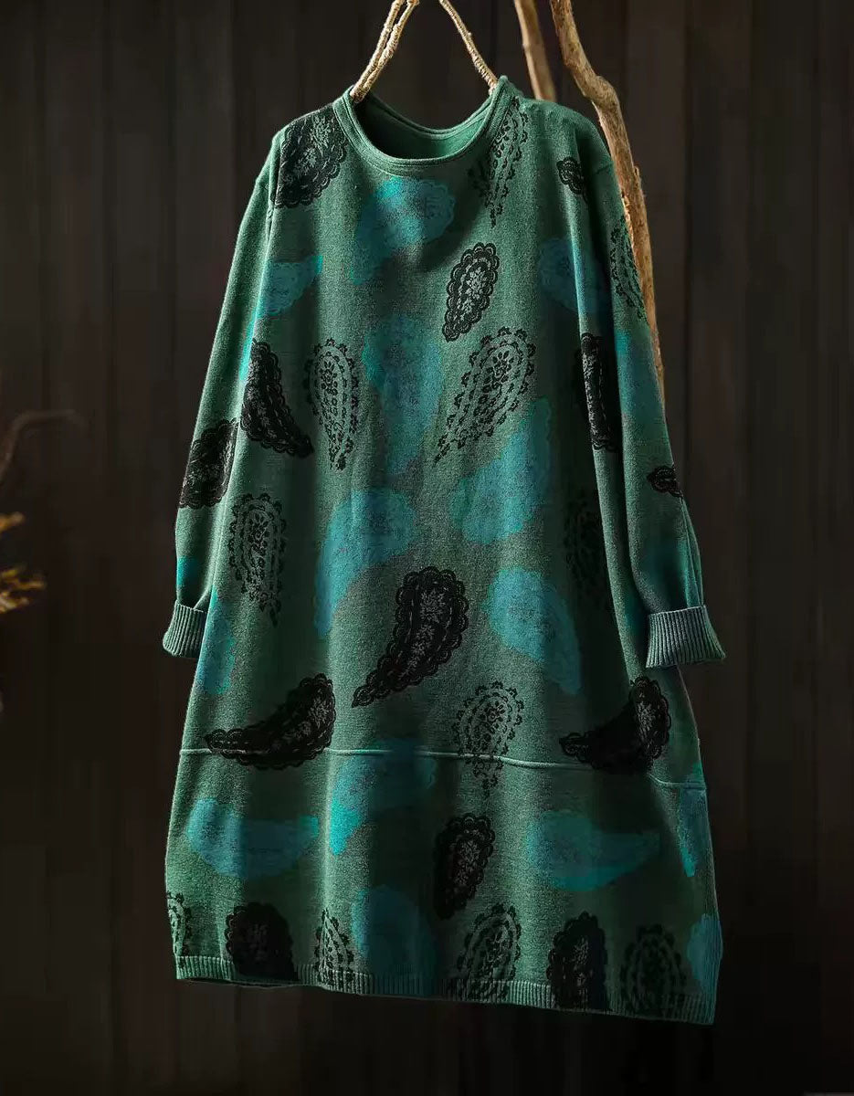 Women’s patterned knit mini sweater dress