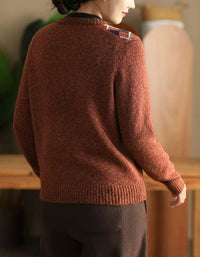 Women’s Casual Argyle Pattern Knit Sweater Cardigan