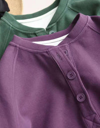 Women’s Casual Button Neck Fleece Sweatshirt