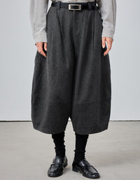 Women's Charcoal Gray Wide Leg Cropped Pants
