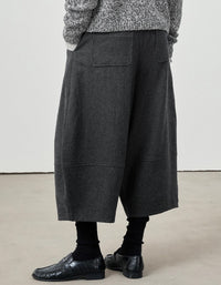 Women's Relaxed Gray Cropped Wide Leg Pants