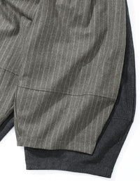 Women's charcoal gray wide leg cropped pants with pleated front