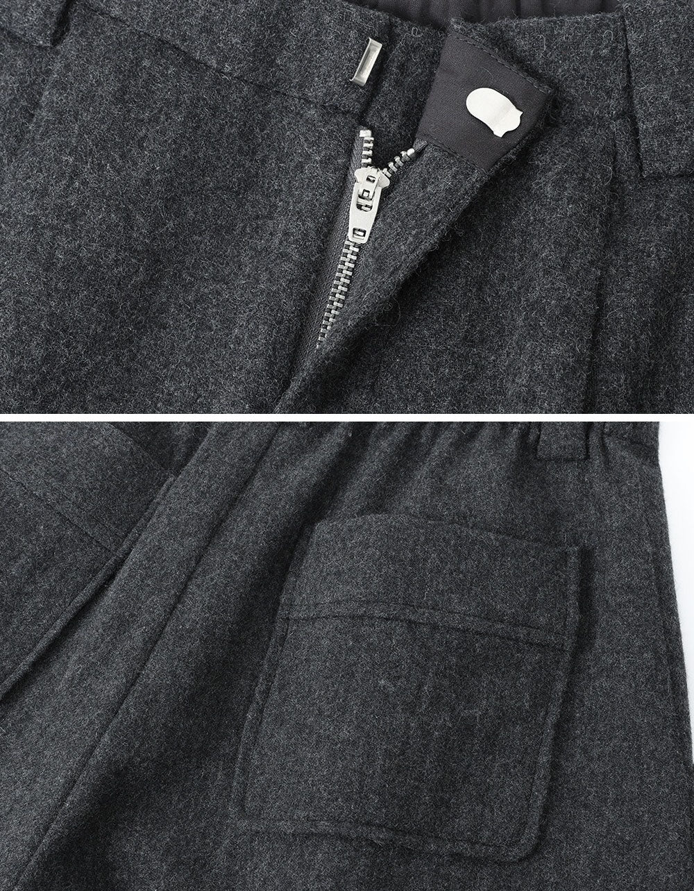 Women's Loose Charcoal Gray Wide Leg Pants