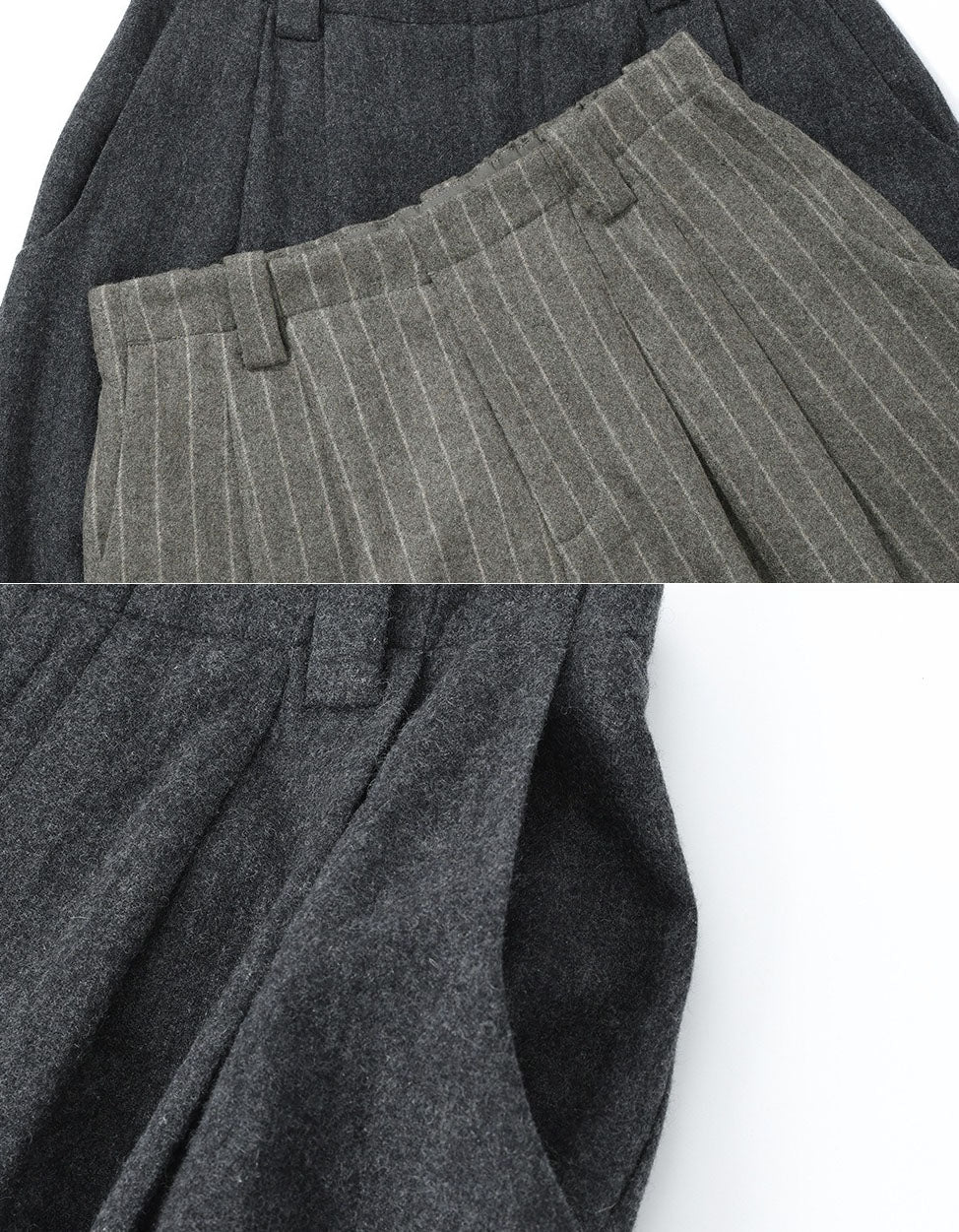 Women's Minimalist Gray Cropped Wide Leg Trousers