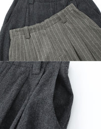 Women's Minimalist Gray Cropped Wide Leg Trousers