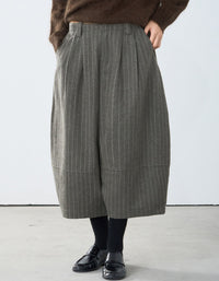 Women's Vintage-Inspired Charcoal Wide Leg Trousers