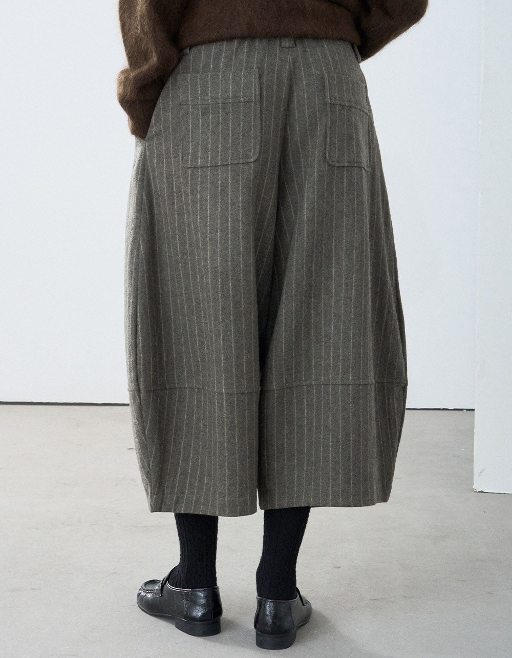 Women's Charcoal Gray Pleated Wide Leg Pants