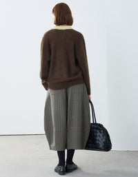 Women's Casual Gray Wide Leg Cropped Trousers