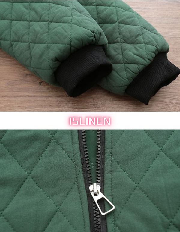 Women's Casual Diamond Pattern Hoodie Quilted Coat