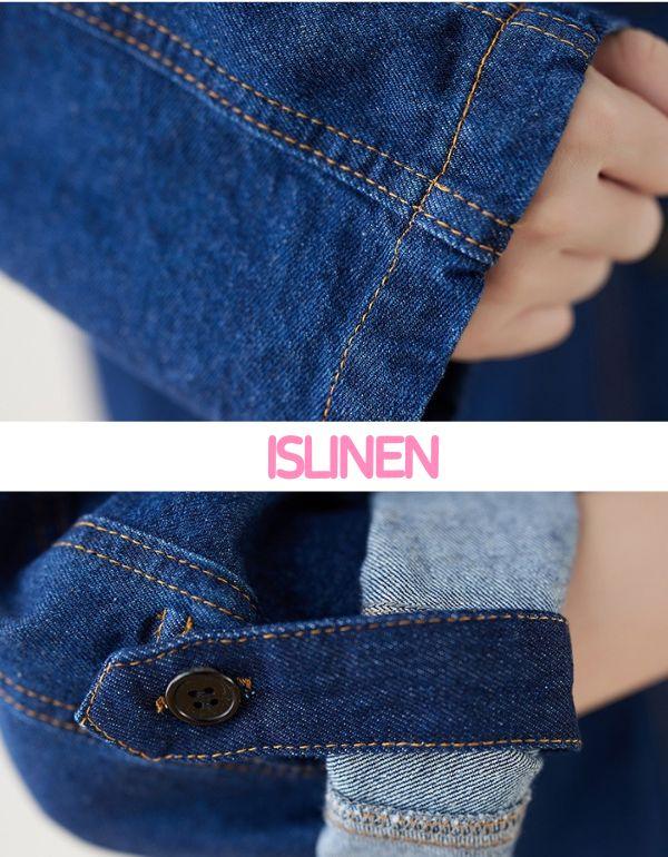 Women’s Casual Double Breasted Denim Jacket - Islinen