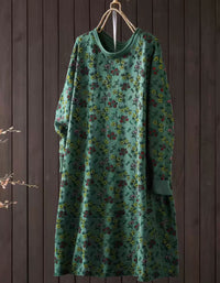 Long Sleeve Floral Sweater Dress – Women’s Casual