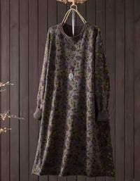 Women’s Floral Print Sweater Dress – Cozy Knit Style