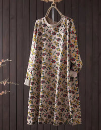 Floral Print Knit Sweater Dress for Women – Casual