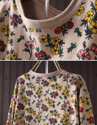 Floral Knit Dress for Women – Long Sleeve Casual Wear