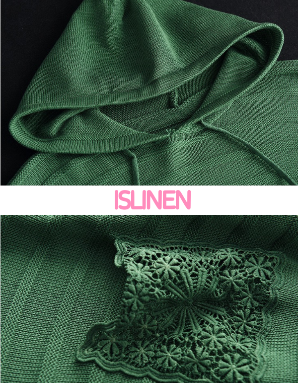 Women’s Casual Lace Pocket Sweater Hoodie