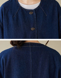 Everyday casual women denim jacket loose fit