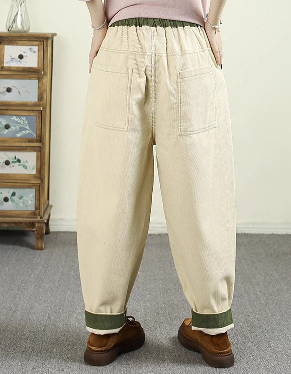 Women’s Casual Loose Fit Drawstring Corduroy Pants