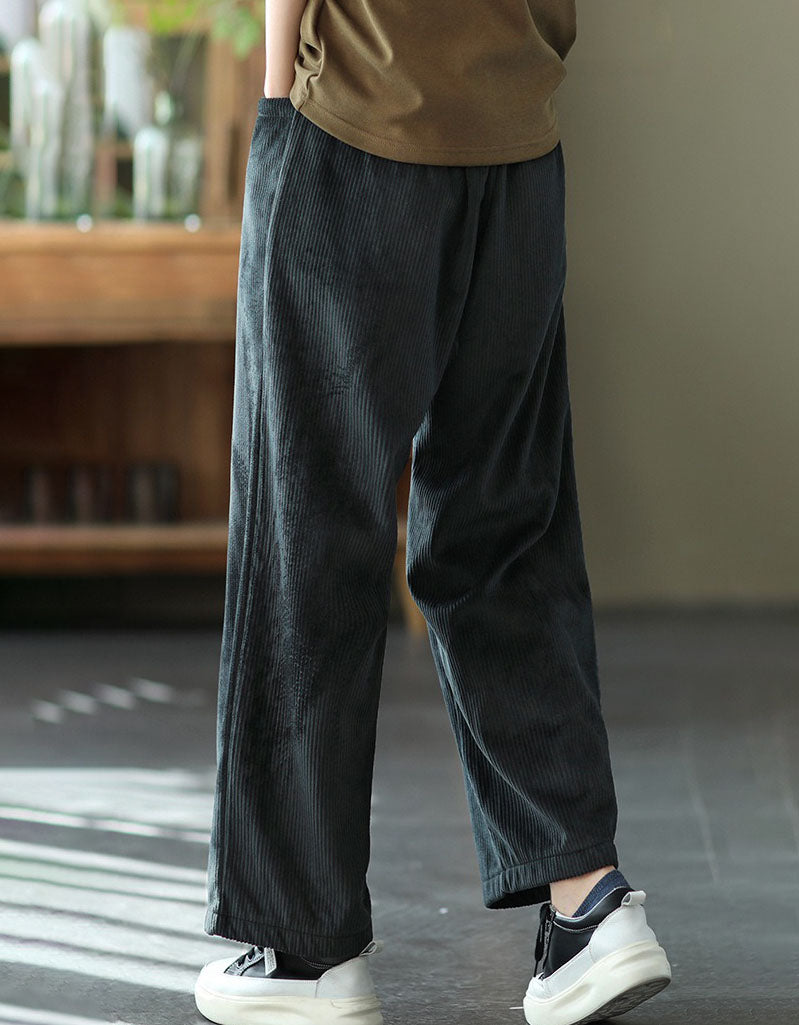 Women's Soft Warm Casual Loose Fit Corduroy Pants