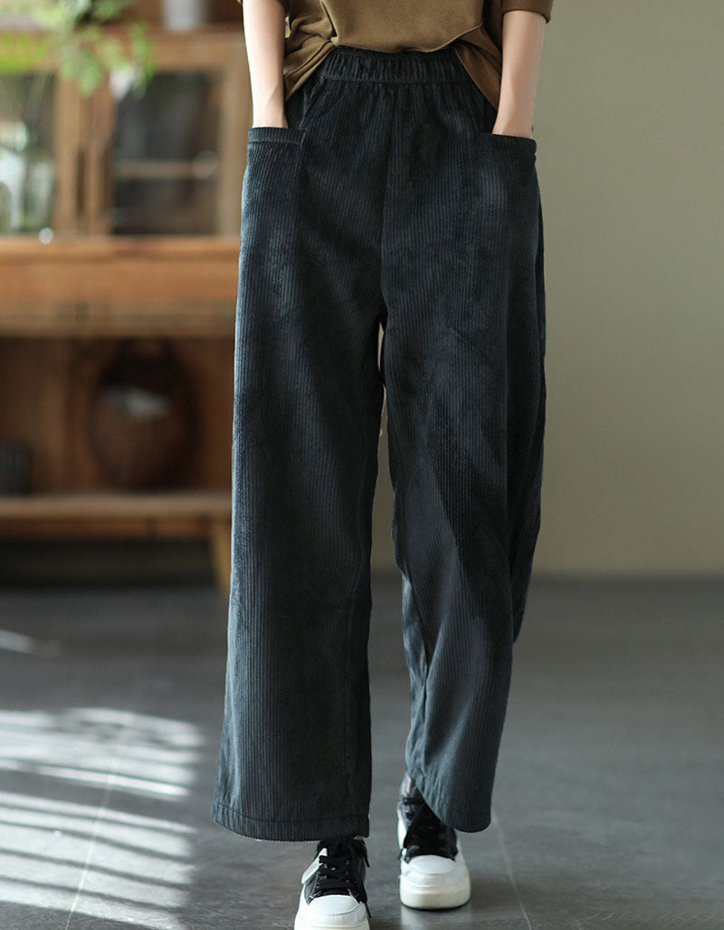 Women's Soft Warm Casual Loose Fit Corduroy Pants