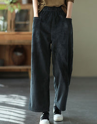 Women's Soft Warm Casual Loose Fit Corduroy Pants