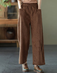 Women's Soft Warm Casual Loose Fit Corduroy Pants