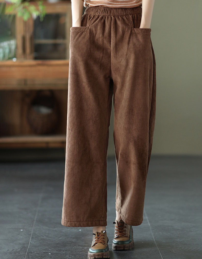 Women's Soft Warm Casual Loose Fit Corduroy Pants