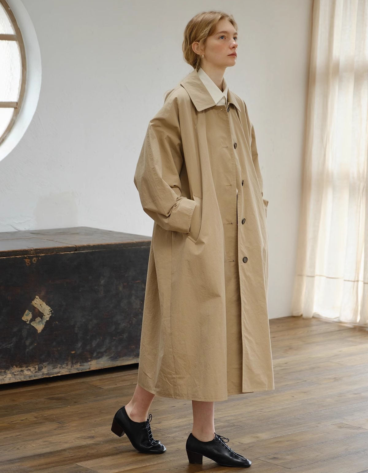 Women’s Casual Loose Fit Long Trench Coat