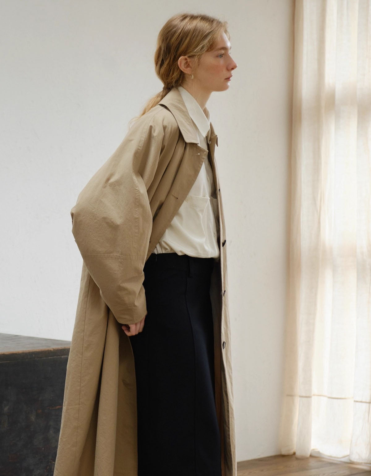 Women’s Casual Loose Fit Long Trench Coat