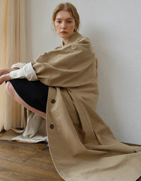 Women’s Casual Loose Fit Long Trench Coat