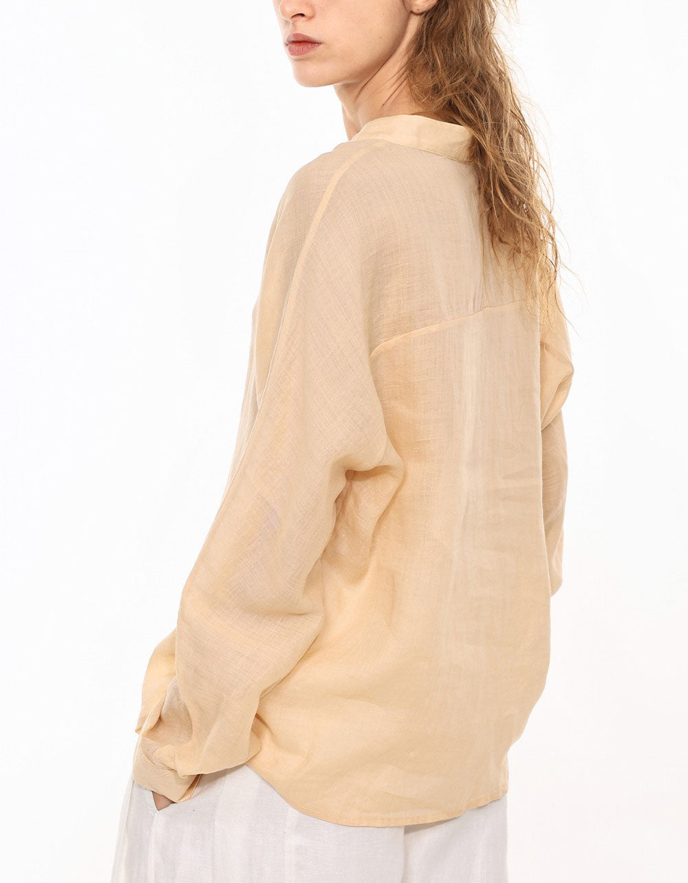 Minimalist women linen blouse casual fashion
