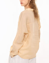 Minimalist women linen blouse casual fashion