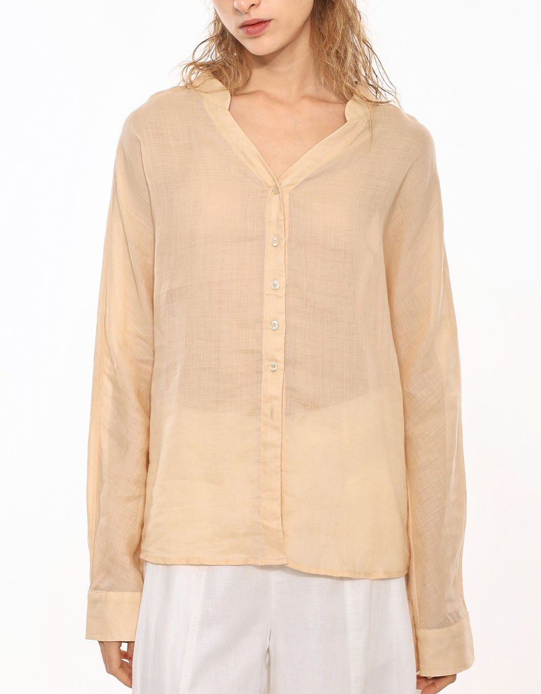 Soft Linen Blend Women Shirt Relaxed Summer Wear