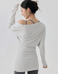 Relaxed Fit Yoga Top Women Long Sleeve Casual Style