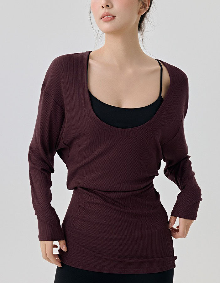 Women’s Off Shoulder Workout Top Lightweight Stretch