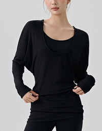 Long Sleeve Yoga Shirt Women Relaxed Fit Casual Wear
