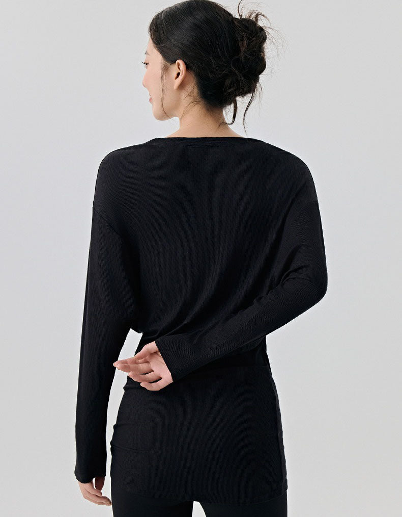 Women’s Athleisure Long Sleeve Off Shoulder Shirt