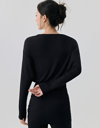 Women’s Athleisure Long Sleeve Off Shoulder Shirt