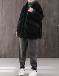 Vintage Women’s Corduroy Hooded Fleece Jacket
